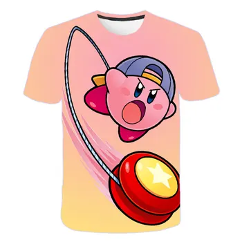 4-14T 3D atspausdintas Berniukų drabužiai Kirby t-shirt girls Vaikas Animacinių filmų trumpomis Rankovėmis T-shirt Hip-hop mergaičių drabužius 2020 m.