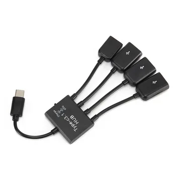 4 in 1 Keliems C Tipo USB 2.0 OTG Adapterio Kabelis Duomenų Keitiklis Adapteris Pelę, klaviatūrą SP99