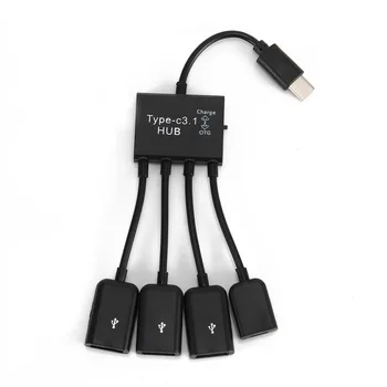 4 in 1 Keliems C Tipo USB 2.0 OTG Adapterio Kabelis Duomenų Keitiklis Adapteris Pelę, klaviatūrą SP99