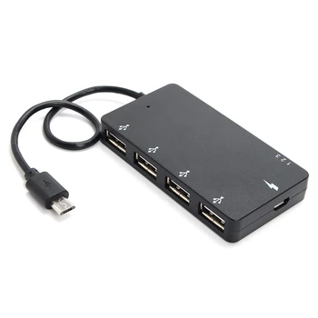 4 USB 2.0, Mikro USB OTG Mokestis HUB Adapteris Universalus Kroviklis išmaniųjų telefonų U Disko MP3 