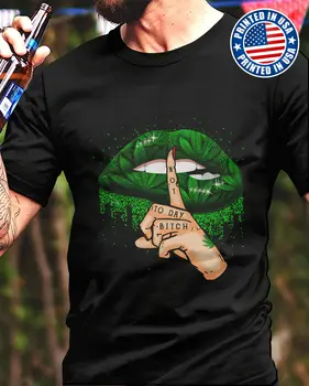 420 Marškinėliai Piktžolių Lūpų Ne Šiandien Kalė Shhh Kanapių Lūpų Moters T-Shirt Juoda