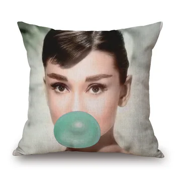 45*45cm Pagalvėlė Padengti Monroe Hepburn Modelis Užvalkalas Spausdinti Dekoratyviniai pagalvių Užvalkalai Trumpas Pliušas Pagalvės, Dangteliai sofa-lova, Kėdės