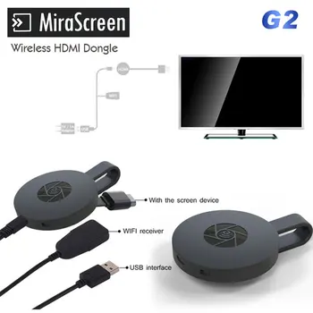 4K TV Stick MiraScreen 2.4 G Bevielio Ekranas Imtuvo Chromecast 2 TV Imtuvas, HDMI Miracast Wifi Dongle TV, Skirtų 