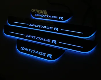 4PCS Automobilio LED Durų Slenksčio, Už Kia Sportage 2011-2020 M.-Ultra plonas Akrilo Dinaminis LED Sveiki atvykę Šviesos Nusitrinti Plokštė Pedalas