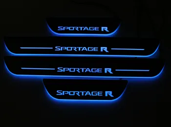 4PCS Automobilio LED Durų Slenksčio, Už Kia Sportage 2011-2020 M.-Ultra plonas Akrilo Dinaminis LED Sveiki atvykę Šviesos Nusitrinti Plokštė Pedalas