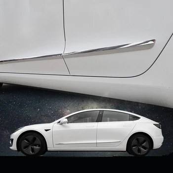 4pcs Automobilių Kėbulo Šoninės Apdailos Juostelės ABS Lipdukas Anti-scratch Juostelės Padengti Dekoratyvinių Pleistras Šildomi Modifikacija Tesla Modelis 3