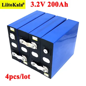 4pcs Liitokala 3.2 V 200Ah LiFePO4 ličio baterija 3.2 v 3C Ličio geležies fosfato baterijos 12V 24V baterija keitiklio transporto priemonės RV