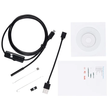 5.5 mm Objektyvas Endoskopą USB lankstus Gyvatė Vandeniui HD Vamzdžių Tikrinimo Kamera Borescope Endoskopą 6 LED, Skirta 