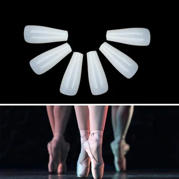 500Pcs/Maišas Mados prancūzijos Netikrus Nagus Ballerina Karsto Formos Netikrą Nails UV Gelio Natūralūs Nagai Manikiūro Patarimai Paspauskite ant