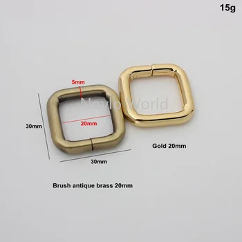 50pcs 5 dydis 5 spalvų rose gold 20-27-33-38-50 mm vidinio ne suvirinti metalo stačiakampio sklendė, skirta diržų reguliavimas maišelį priedai