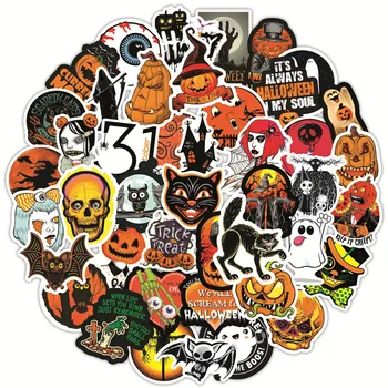 50PCS Retro Halloween Moliūgų Vaiduoklių Siaubo Lipduką 