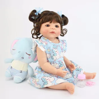55cm Full Silikono Vinilo Kūno Atgimsta Lėlės Bebe Žaislas Mergina Bonecas Naujagimių Princesė Kūdikiams Maudytis Žaislas Puikus Gimtadienio Dovana