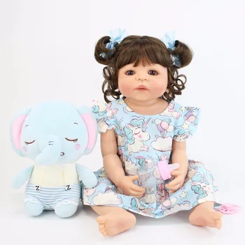 55cm Full Silikono Vinilo Kūno Atgimsta Lėlės Bebe Žaislas Mergina Bonecas Naujagimių Princesė Kūdikiams Maudytis Žaislas Puikus Gimtadienio Dovana