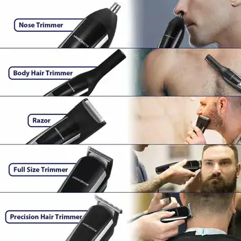 5IN1 Profesionalios Plaukų Žirklės Įkraunamas Elektrinis Plaukų Clipper Belaidžius Kirpykla Drožyba Kirpimas Keramikos Vaikas/Vyrams/Suaugusieji