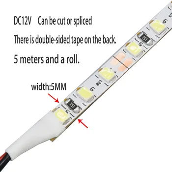 5m DC12V 2835 lemputė karoliukai 120 vienam metrui plikas plokštė minkštas lempos diržas gali būti sumažinti arba spliced linijinis inžinerijos apšvietimo reikmenys