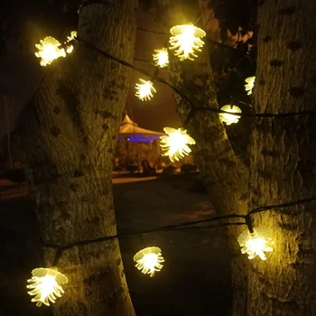 5M LED Pušies Kankorėžių Saulės Šviesos String Fėja, Kalėdų Apšvietimo Lauko Vandeniui Girliandą Sodo Kalėdos Šalis, Vestuvių Dekoravimas