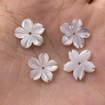 5PC Žavesio Seashell Gėlių Raižyti Karoliukai Gamtos Motina Pearl Shell 