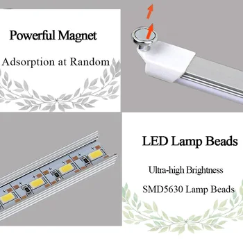 5V 2835 SMD LED lempos 48-74LEDs 18/35CM USB LED lempa Standžios juostelės žibintai, Magnetinio Skaitymo/Knyga/Stalo lempos, Kempingas Naktį šviesos