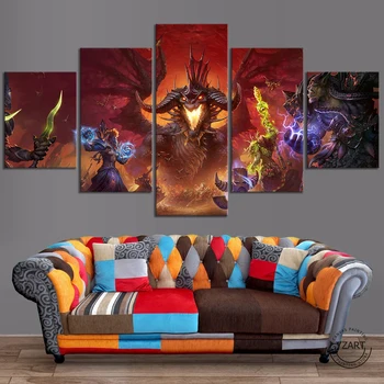 5vnt World of Warcraft Kataklizmo Vaizdo Žaidimas Plakatas HD Sienos Nuotraukas, Miegamojo Puošimas,Neįrėminti