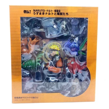 6-9cm Anime Naruto Q Versija 10 Modelių Ninetales Naruto Pav Vaikystės Uodega Žvėris Dėžutė Kiaušinių Veiksmų Skaičius, PVC Modelis Žaislą Dovanų