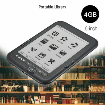 6 Colių, 4GB Ebook Reader E-Rašalo Capacitive E Knygos Šviesa Eink Sn E-Knyga, E-Rašalo (E-Reader, MP3 su Atveju, WMA, PDF, HTML