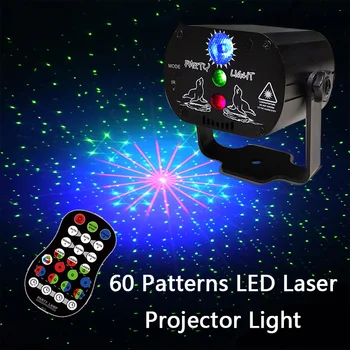 60 Modeliai RGB LED Disco Šviesos 5V USB Įkrauti RGB Lazerių Projekcijos Lempos Scenos Apšvietimas Parodyti Namų Šalies KTV DJ Šokių aikštelė