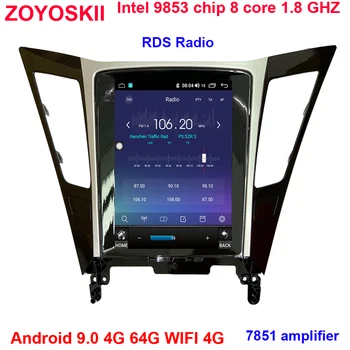 64G rom Android os 9.0 10.4 colių vertikalus ekranas Tesla stiliaus automobilių gps multimedijos grotuvo Hyundai sonata 8 2010-carplay