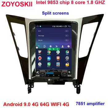 64G rom Android os 9.0 10.4 colių vertikalus ekranas Tesla stiliaus automobilių gps multimedijos grotuvo Hyundai sonata 8 2010-carplay