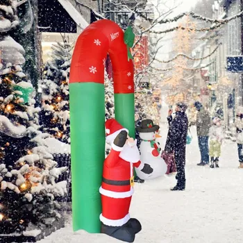 7.87 ft Kalėdų Pripučiami Led Šviesos Kalėdų Senelis ir Sniego Arka, Kalėdų Papuošalai Kieme Lauko Sodo Vejos ES Plug