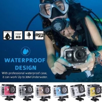 720P Veiklos Kamera Ultra HD Povandeninis Lauko Mini Sporto Kamera, Vandeniui atsparus Kameros Ekrano Spalvos Vandeniui Atsparus Vaizdo Stebėjimas