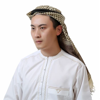 7Color Vyrų Musulmonų arabų Arabų Hijab Islamo Drabužių Eid Šifono Raizginys Turbaną Dubajus Šalikas Šalikai Vyras 135*135CM Malda Skrybėlės