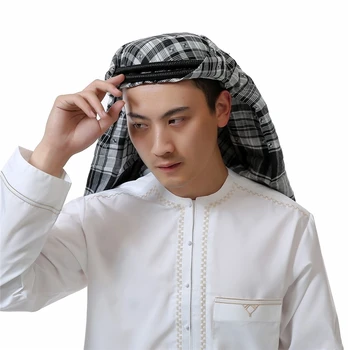 7Color Vyrų Musulmonų arabų Arabų Hijab Islamo Drabužių Eid Šifono Raizginys Turbaną Dubajus Šalikas Šalikai Vyras 135*135CM Malda Skrybėlės