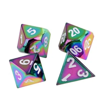 7Pcs Polyhedral Kauliukai Dukart Spalvų Polyhedral Žaidimas Kubeliai RPG Požemiai ir Drakonai D4, D6, D8, D10, D12, D20 Stalo Žaidimas