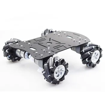 80mm Mecanum Akrilo Platforma Omni-Directional Mecanum Varantys Robotas Automobilis su Arduino MEGA ar su STM32 Elektroninis Valdymas