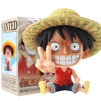 9-11cm Anime One Piece Sabo Chopper Luffy Ace Sanji Zoro Q Versija Sėdi Statulėlės PVC Pav Žaislai Modelio Apdailos Lėlės