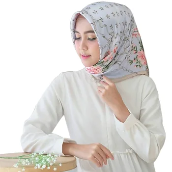 90*90cm Elegantiška Panele Spausdinti Aikštėje Šalikas Musulmonų Moterų Skara Momentinių Hijab Islamo Drabužių Arabų Apdangalai, Skarelė Malda Turbaną