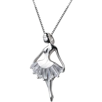 925 Sterling Silver Crystal Baleto Mergina Karoliai & Pakabučiai Moterų Mados sterlingų-sidabro papuošalai bijoux femme dz712