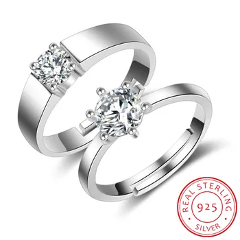 925 sterlingas sidabro naujas moterų fine jewelry aukštos kokybės kristalų, cirkonio keturių letena šešių letena vyrai ir moterys, poros žiedas