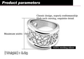 925 sterlingas sidabro žiedas moterų tinklo projektavimas kietas sidabro žiedus lady populiarūs papuošalai sidabro žiedas Valentino Diena pristatyti bijoux