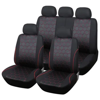9PCS Mados Futbolo Modelio Automobilių Sėdynės Padengti Universalus Auto Priekinės Sėdynės Padengti Žakardo Audinio Automobilio Interjero Priedai