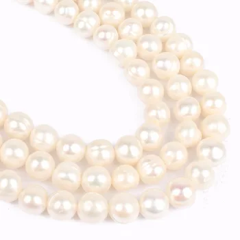 AAA Mados gamtos 9-10mm Apvalios Formos perlų karoliai karoliukai Moterų Mergina gėlavandenių perlų karoliai, papuošalai priėmimo 