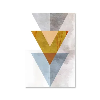 Abstrakti Trikampis, Šešiakampis, Geometrijos Mozaikos Derinys Drobė Paveikslų, Plakatų Ir Spausdinimo Dekoratyvinis Sienos Menas Nuotraukas Kambarį