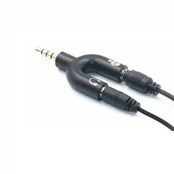 Adaptador divisor para auriculares y microfono jack 3.5 de Negro 4