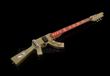 Afanti Muzikos fabrikas / Raudonmedžio Įstaiga, Klevų kaklo/ Elektrinė gitara su Raudonos LED šviesos (AQX-126)