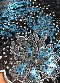 Afrikoje Organza Nėrinių audinys,Naujausias Aukštos Kokybės Geriausią Dizainą Noir vert bleu Blizgančiais Nigerijos Šveicarijos nėriniai,Afrikos Tiulio nėrinių audiniai