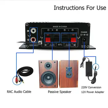 AK370 Bluetooth 5.0 HIFI Mini Skaitmeninis Galios Uiversal Automobilių Garso Stiprintuvas valdybos Stereo AMP Amplificador Namų garso sistemos Kortelė Žaidėjas