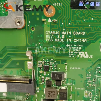 Akemy G750JS mainboard I7-4700HQ CPU Asus G750JS G750J nešiojamas plokštė Patikrintas Paramos GTX870M grafika kortelės