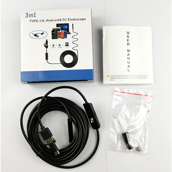 AN100 3in1 Vandeniui Endoskopą Kamera, Android Borescope Kamera Endoscopio USB Tipo C Endoskopą 7mm mini kamera, skirta 