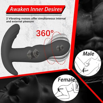 Analinis vibratorius prostatos masažas Sukimosi Silikoninis Užpakalis Išangę Vibracija Vyrų vibratorius vyrams Nuotolinio Valdymo Vibratorius Užpakalis Kištukai