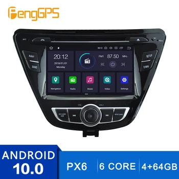 Android 10.0 CD DVD Grotuvas Hyundai Elantra Multimedijos Headunit Auto Stereo GPS Navigacija Radijo Carplay DSP PX6 6Core